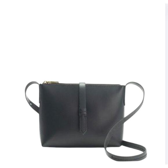 J Crew Black Leather Crossbody Bag - Picture 1 of 6